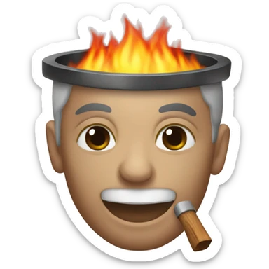 Um balança com chamas de fogo no topo sticker