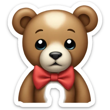 Teddy with a bow sticker