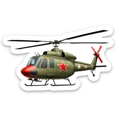 WW2 style helicopter with red star sticker