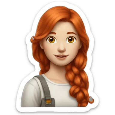 Redhead girl Artist painter sticker