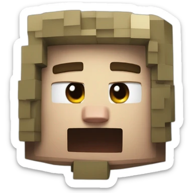 Minecraft character with Giga Ched's face sticker