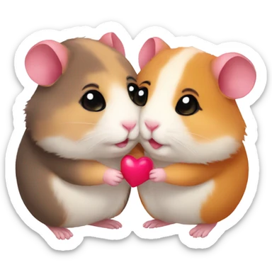 two hamsters in love sticker