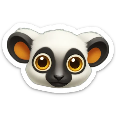 momo White lemur with long ears and big orange eyes from avatar the last airbender sticker