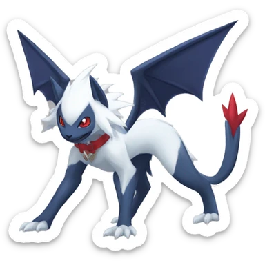 Cool Edgy Nargacuga-Absol-Zangoose-Sneasel-Quilava with a collar on, full body sticker