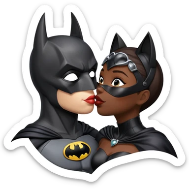 Batman and catwoman kiss sticker