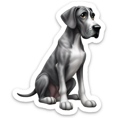 great dane sitting sticker