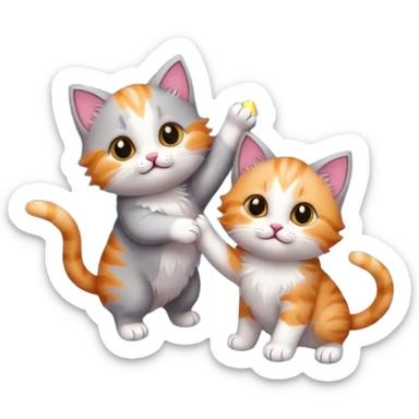 Tiny kittens in the sky with pretty fireworks sticker