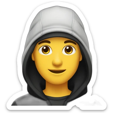 caucasian Designer wearing flat bill hat and black hoodie sticker