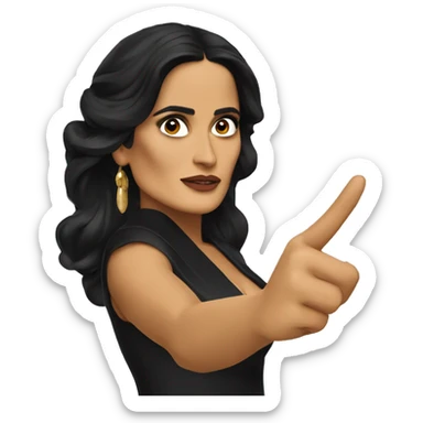 Salma Hayek pointing on you sticker
