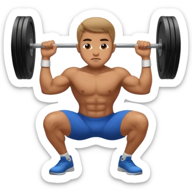 just a man doing a squat without weights sticker