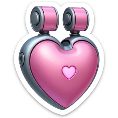 pink robotic heart sticker