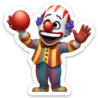 claping with clown   sticker
