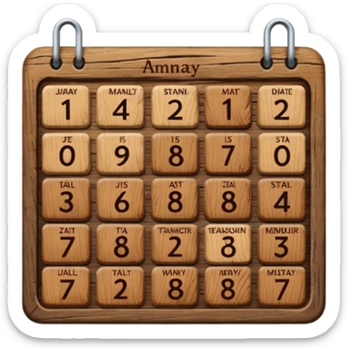 calendar wood sticker