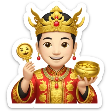 Chinese God of Wealth sticker