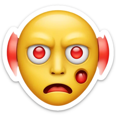 Face exhaling emoji except the eyes are low and red  sticker