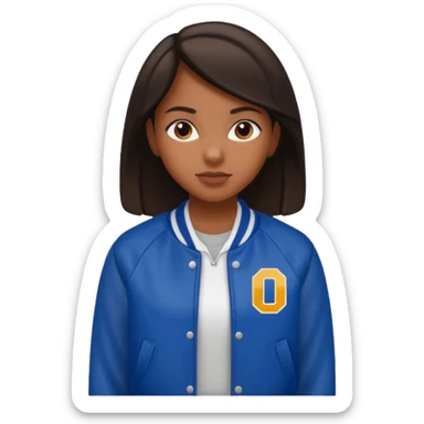 American female black highschool student sticker