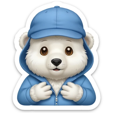 white Bear with cap sticker