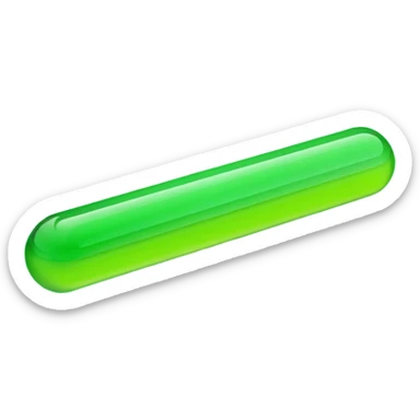 A 3D emoji of a horizontal progress bar filled 100% with bright green color, "100%" text floating above, sleek glass morphism style, professional UI design, white background. sticker