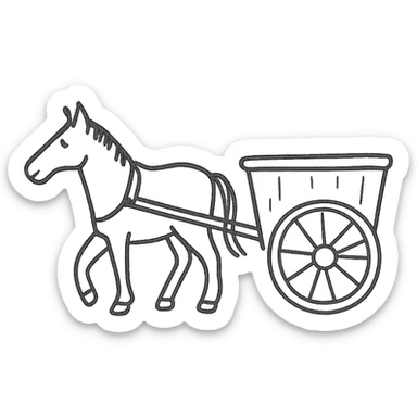 horse cart sticker