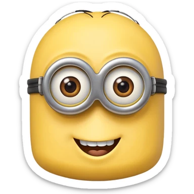 minion with one eye smiling sticker