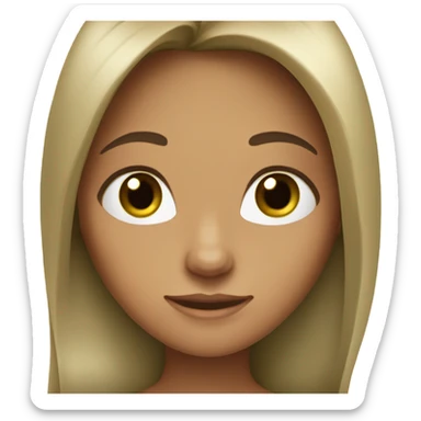 A girl with tan skin and green eyes with long straight hair sticker