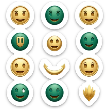 dark green emoji set for luxury seaside accommodation theme sticker