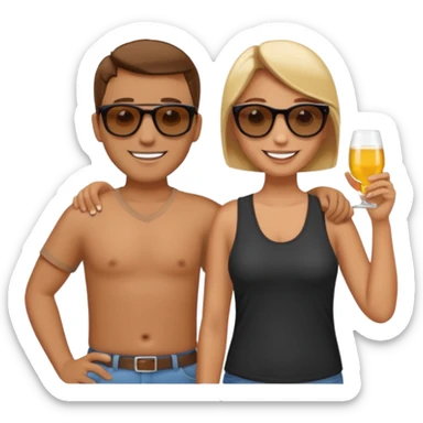 quiero que pongas ubna apreja tomando el sol y relajados sticker