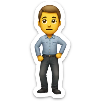 Shy emoji with feet kicking sticker