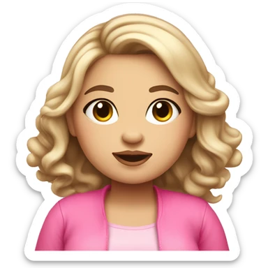 pink cute chubby cheeky girl that loves fashion and everything nice sticker