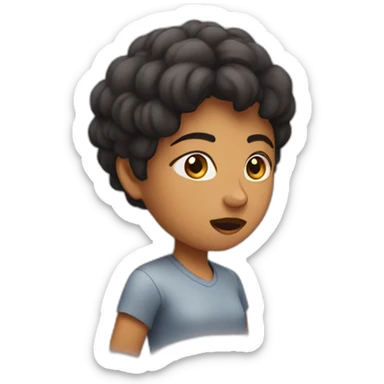 A woman is fight with a boy sticker