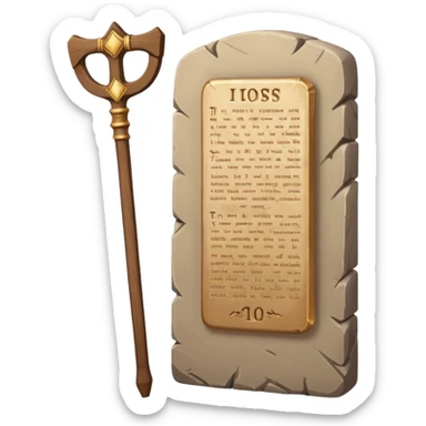 Ten commandments tablets and staff sticker