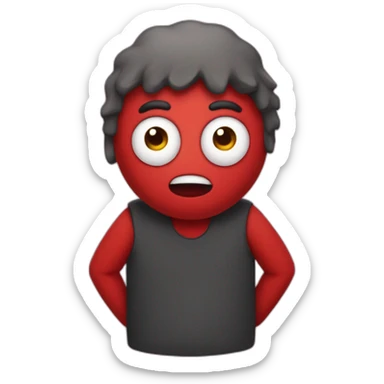 Red guy from Don't hug me I'm scared sticker