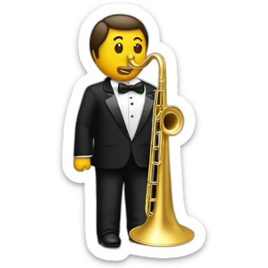 Trombone player in a tuxedo sticker