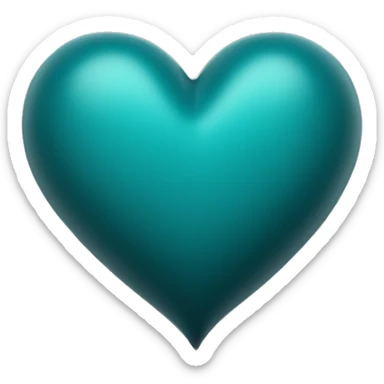 Dark cyan matte heart sticker