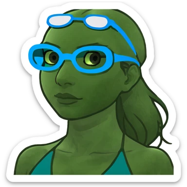 beautiful blonde swimming girl sticker