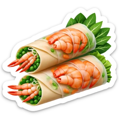 Vietnamese spring roll with a shrimp and green onion sticker