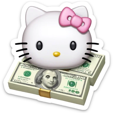 Money hello kitty sticker