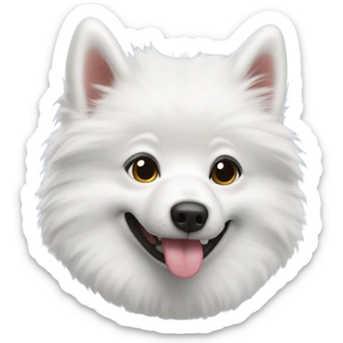 American Eskimo with blue collar tongue out sticker