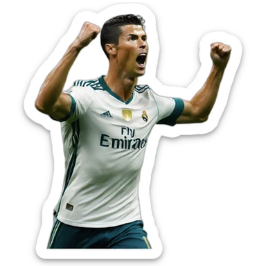 Cristiano Ronaldo celebrating a goal sticker