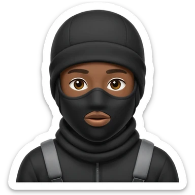 Ski mask black man sticker