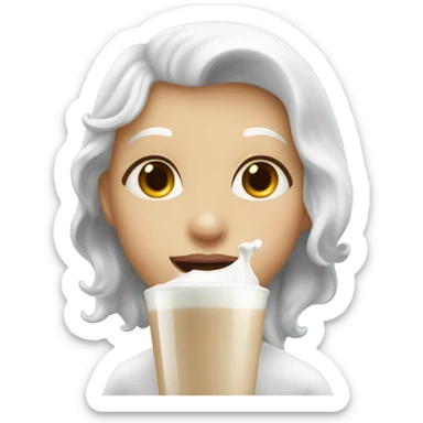 lip savoring white milk sticker