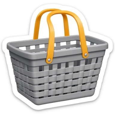a modern shopping basket in a hardware store that looks like a bag sticker