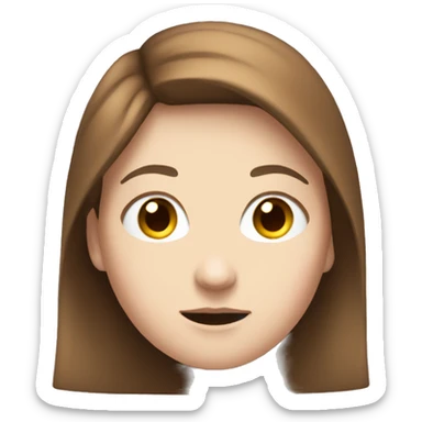 white girl with brown hair exhale heavily  sticker