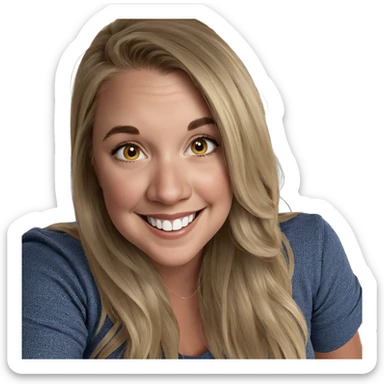 smiling girl with blonde hair sticker