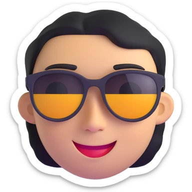 cool face with sunglasses and a smirk sticker