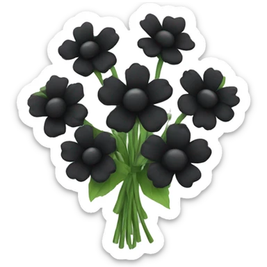Black flower bouquet  sticker