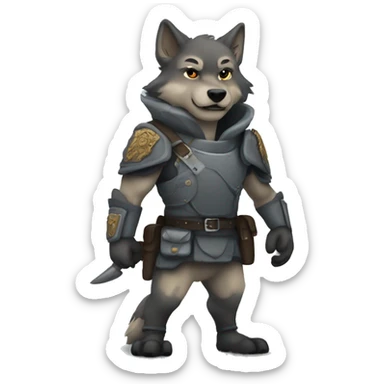 wolf guard with shadow sticker