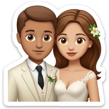 white couple people wedding brown hair sticker