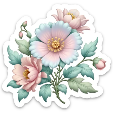 rococo flower in pastel colors sticker