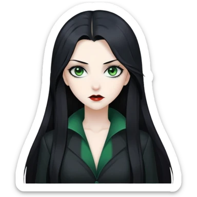 Beautiful ethereal Gorgeous Vampiric Edgy Anime Lady With Black grey green  sticker